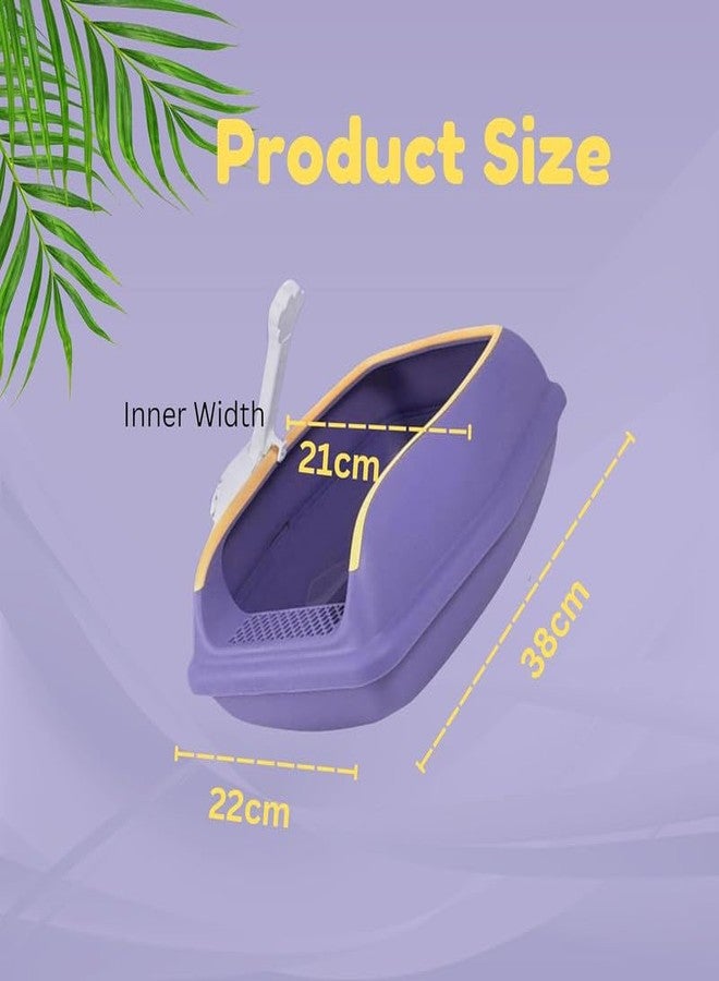 KittuPet Cat Litter Box, High Side Semi Enclosed Cat Litter Box, Removable Fence Opening Top Litter Box, Cat Toilet Travel Litter Box Especially Designed for Small Kitten - Image 3